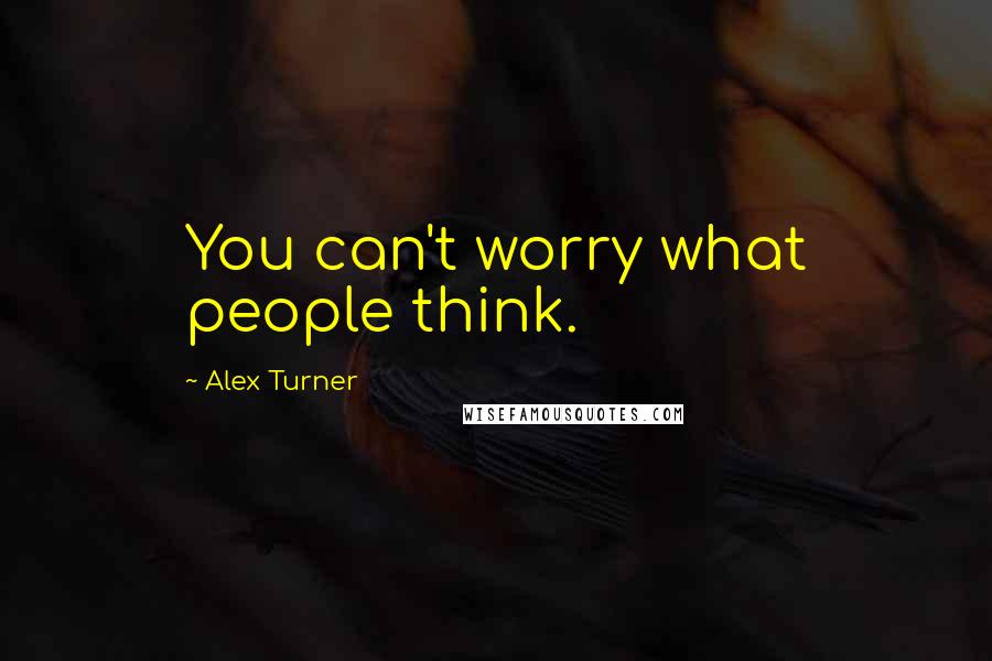 Alex Turner Quotes: You can't worry what people think.