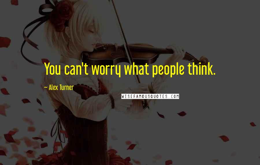 Alex Turner Quotes: You can't worry what people think.