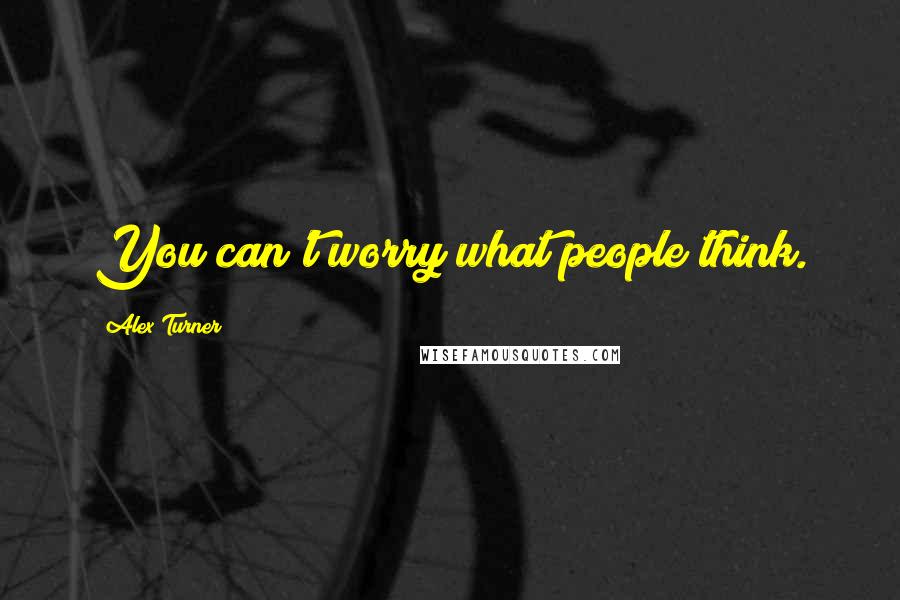 Alex Turner Quotes: You can't worry what people think.