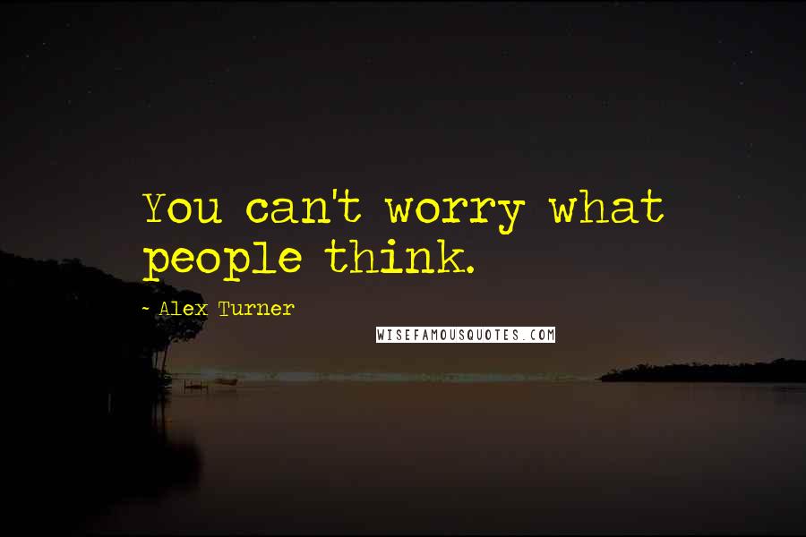 Alex Turner Quotes: You can't worry what people think.