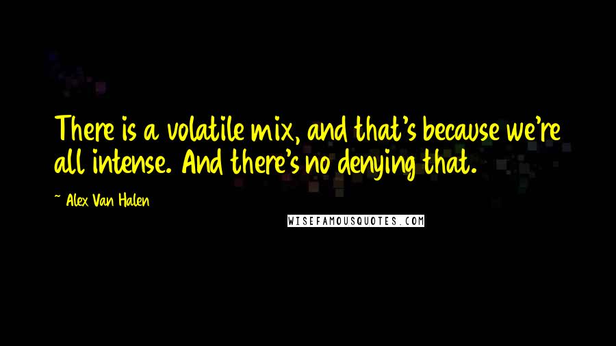 Alex Van Halen Quotes: There is a volatile mix, and that's because we're all intense. And there's no denying that.