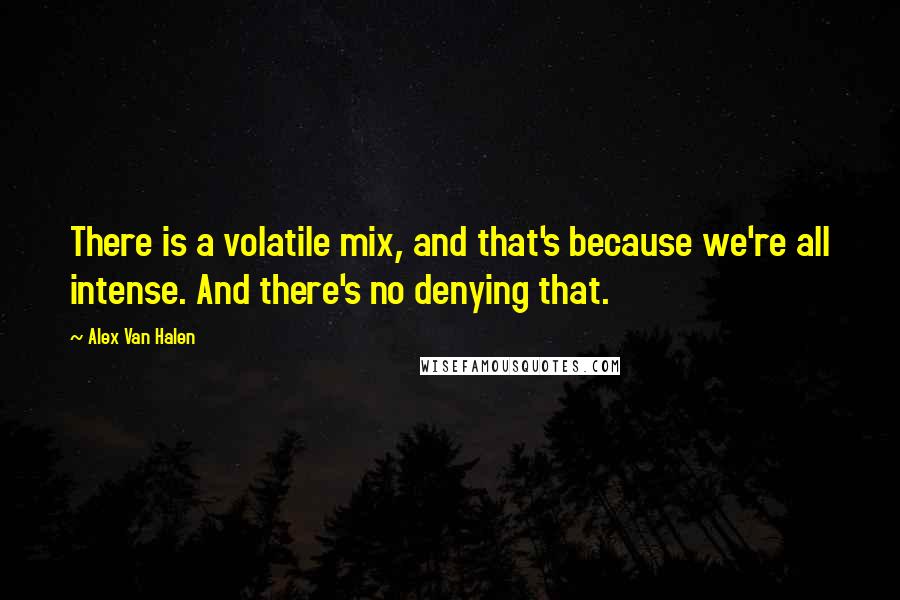 Alex Van Halen Quotes: There is a volatile mix, and that's because we're all intense. And there's no denying that.