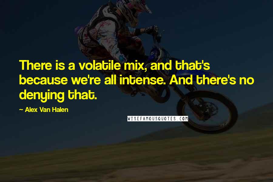 Alex Van Halen Quotes: There is a volatile mix, and that's because we're all intense. And there's no denying that.