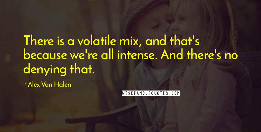 Alex Van Halen Quotes: There is a volatile mix, and that's because we're all intense. And there's no denying that.