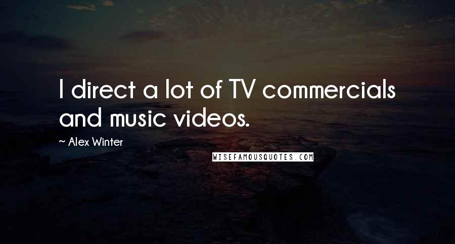 Alex Winter Quotes: I direct a lot of TV commercials and music videos.