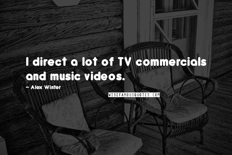 Alex Winter Quotes: I direct a lot of TV commercials and music videos.