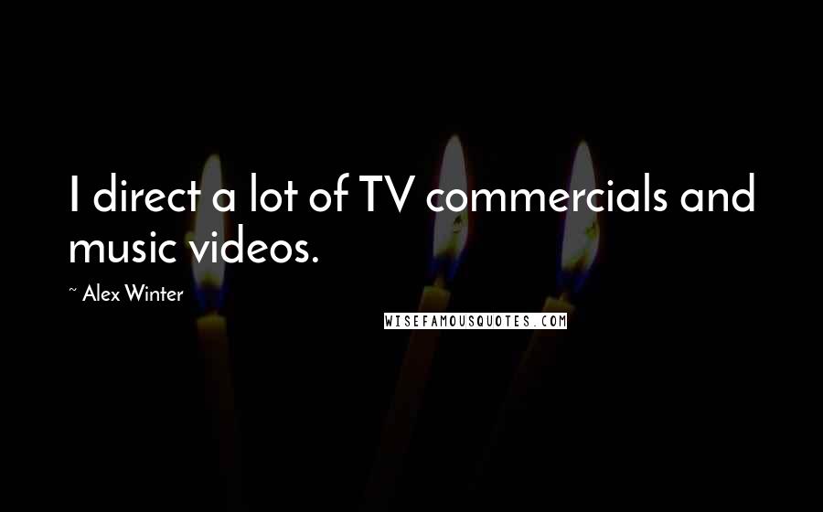 Alex Winter Quotes: I direct a lot of TV commercials and music videos.