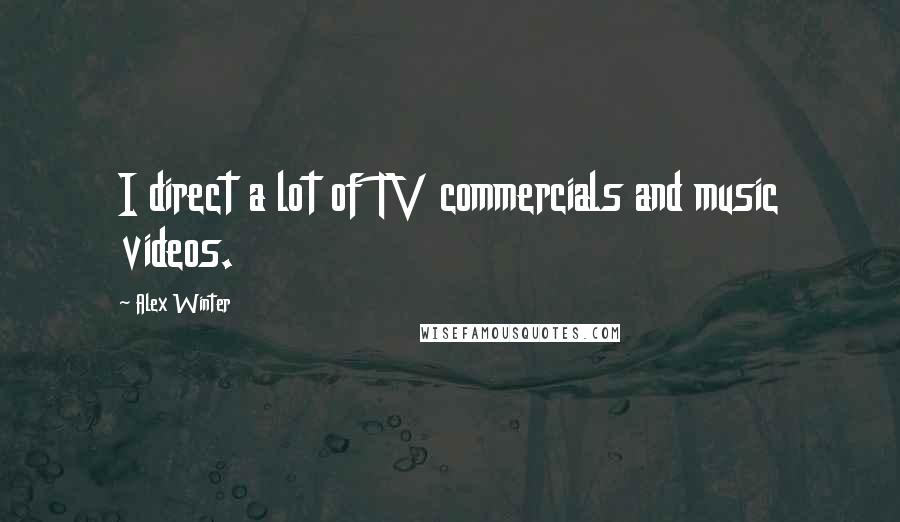 Alex Winter Quotes: I direct a lot of TV commercials and music videos.