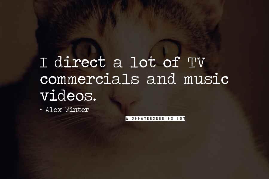 Alex Winter Quotes: I direct a lot of TV commercials and music videos.