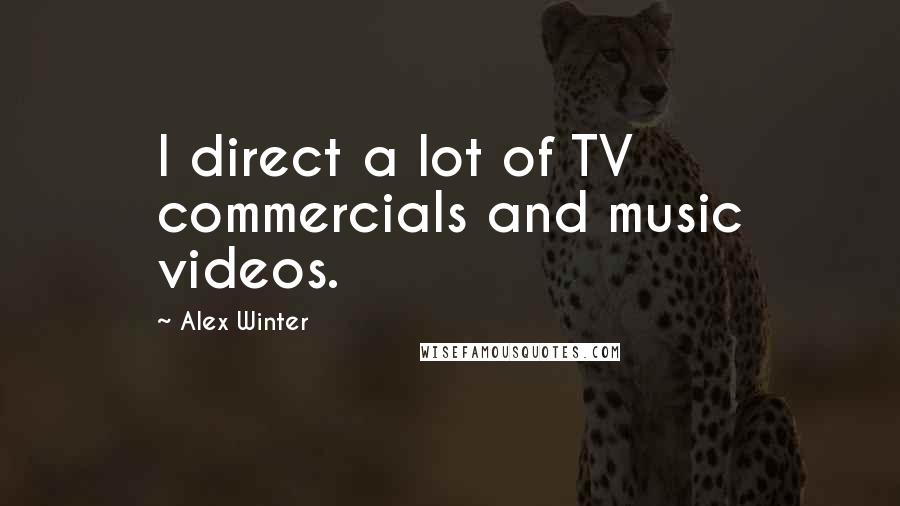 Alex Winter Quotes: I direct a lot of TV commercials and music videos.