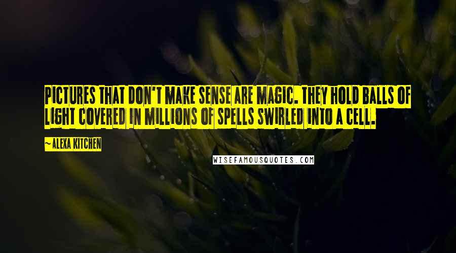 Alexa Kitchen Quotes: Pictures that don't make sense are magic. they hold balls of light covered in millions of spells swirled into a cell.