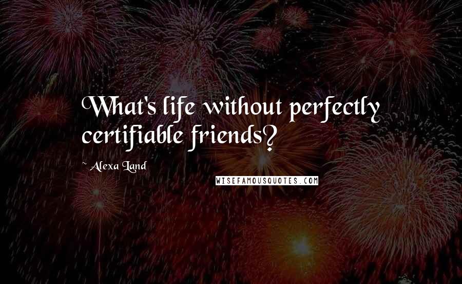 Alexa Land Quotes: What's life without perfectly certifiable friends?
