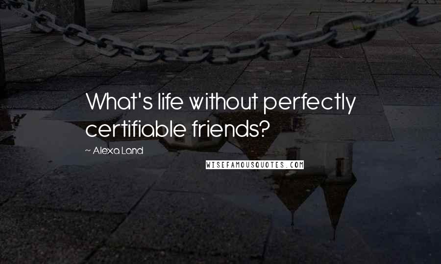 Alexa Land Quotes: What's life without perfectly certifiable friends?