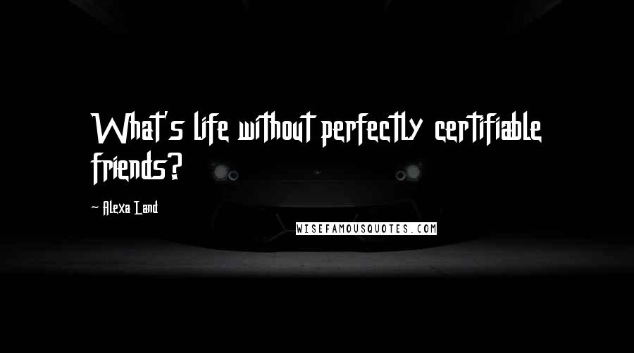 Alexa Land Quotes: What's life without perfectly certifiable friends?