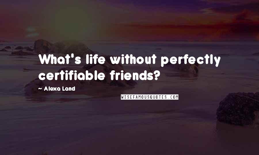 Alexa Land Quotes: What's life without perfectly certifiable friends?