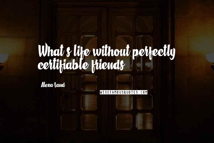 Alexa Land Quotes: What's life without perfectly certifiable friends?