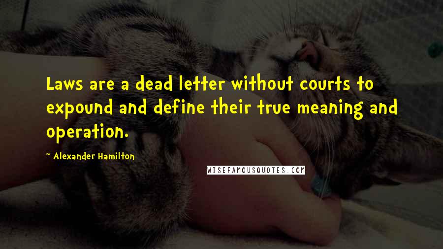 Alexander Hamilton Quotes: Laws are a dead letter without courts to expound and define their true meaning and operation.