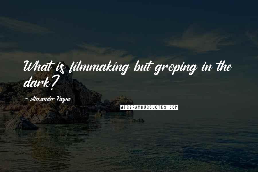 Alexander Payne Quotes: What is filmmaking but groping in the dark?