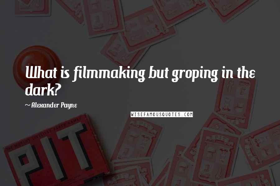 Alexander Payne Quotes: What is filmmaking but groping in the dark?