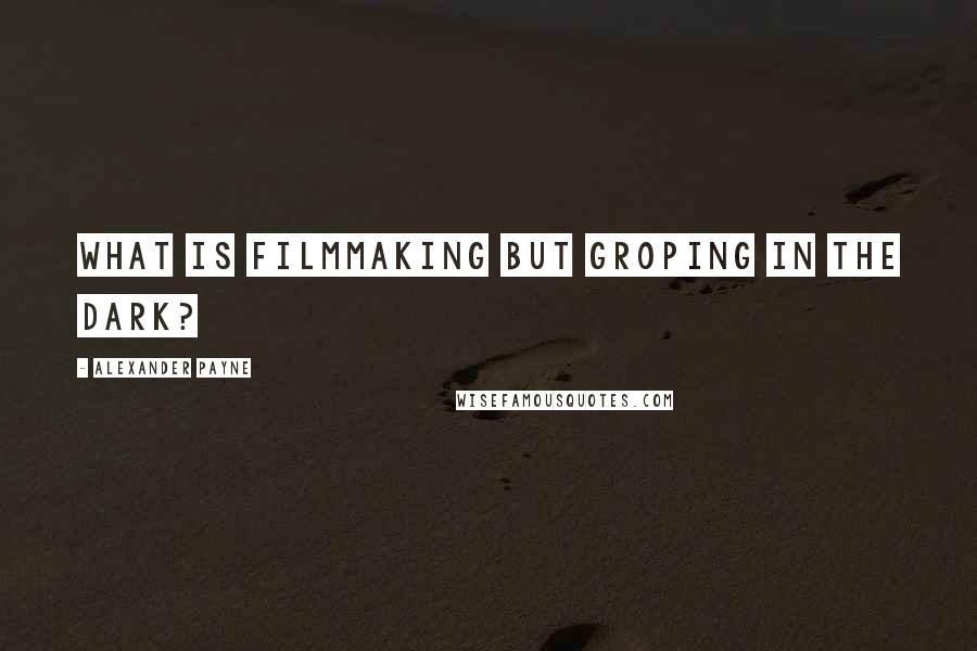 Alexander Payne Quotes: What is filmmaking but groping in the dark?