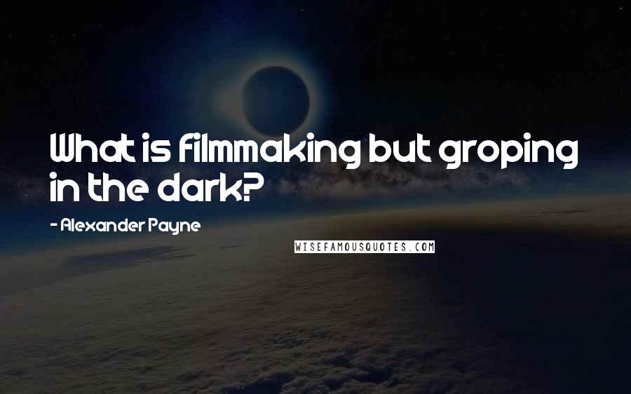 Alexander Payne Quotes: What is filmmaking but groping in the dark?