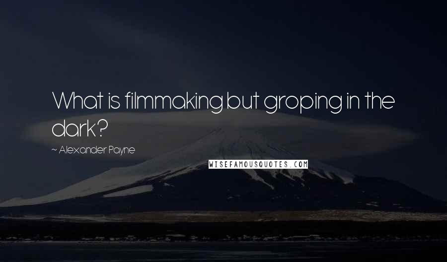 Alexander Payne Quotes: What is filmmaking but groping in the dark?