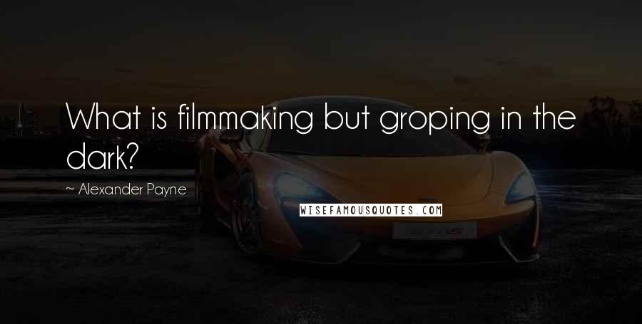 Alexander Payne Quotes: What is filmmaking but groping in the dark?