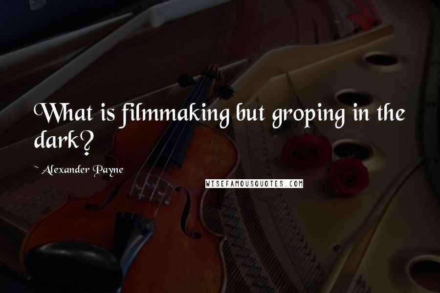 Alexander Payne Quotes: What is filmmaking but groping in the dark?