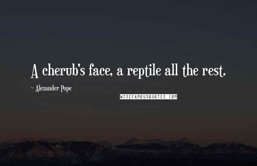 Alexander Pope Quotes: A cherub's face, a reptile all the rest.