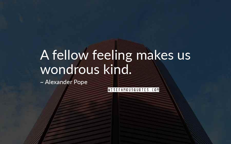Alexander Pope Quotes: A fellow feeling makes us wondrous kind.