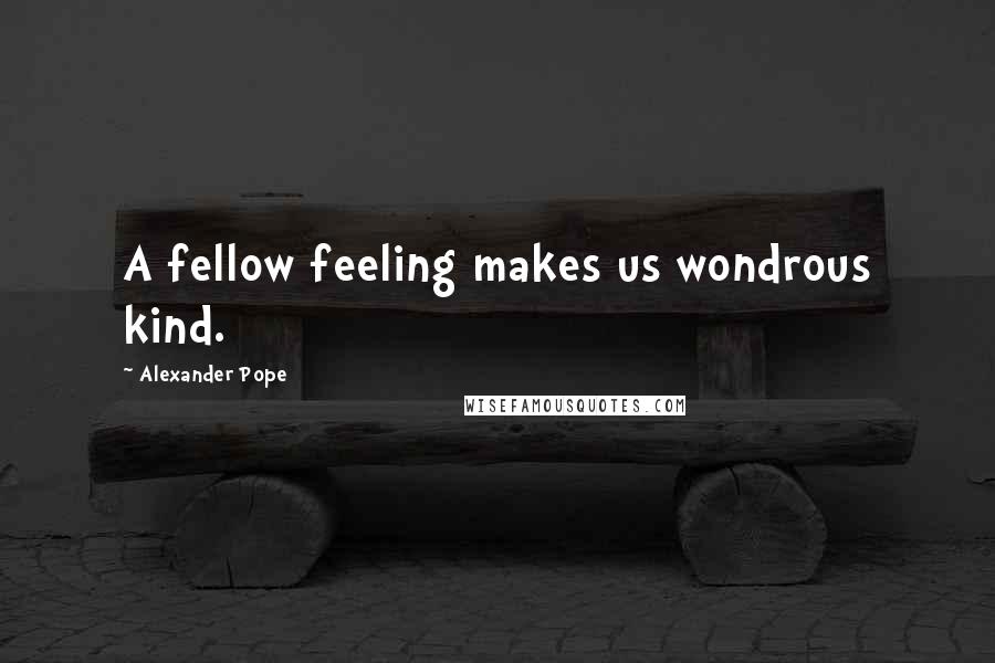 Alexander Pope Quotes: A fellow feeling makes us wondrous kind.