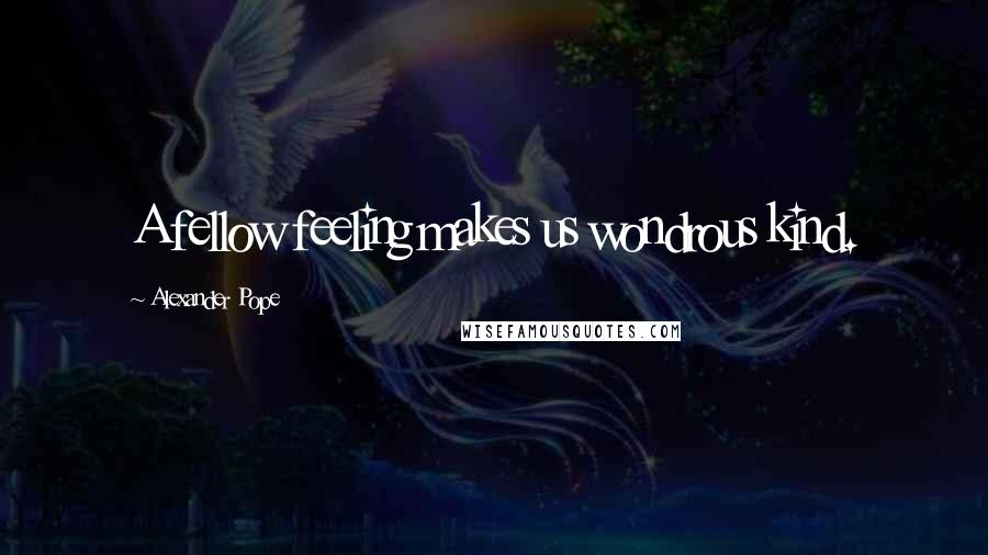 Alexander Pope Quotes: A fellow feeling makes us wondrous kind.