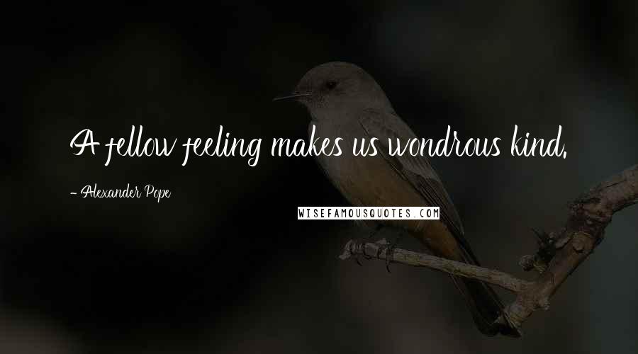 Alexander Pope Quotes: A fellow feeling makes us wondrous kind.