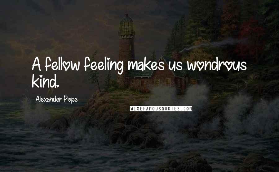 Alexander Pope Quotes: A fellow feeling makes us wondrous kind.