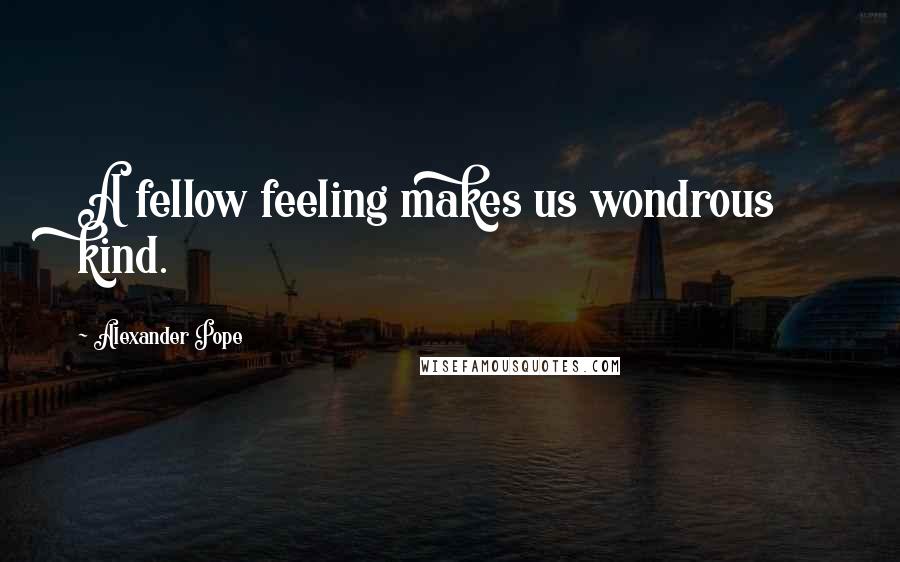 Alexander Pope Quotes: A fellow feeling makes us wondrous kind.