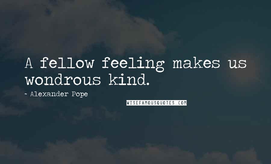 Alexander Pope Quotes: A fellow feeling makes us wondrous kind.