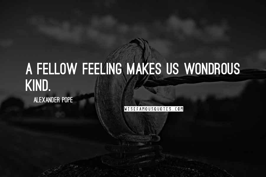 Alexander Pope Quotes: A fellow feeling makes us wondrous kind.