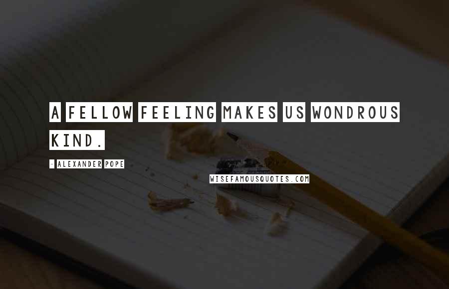 Alexander Pope Quotes: A fellow feeling makes us wondrous kind.