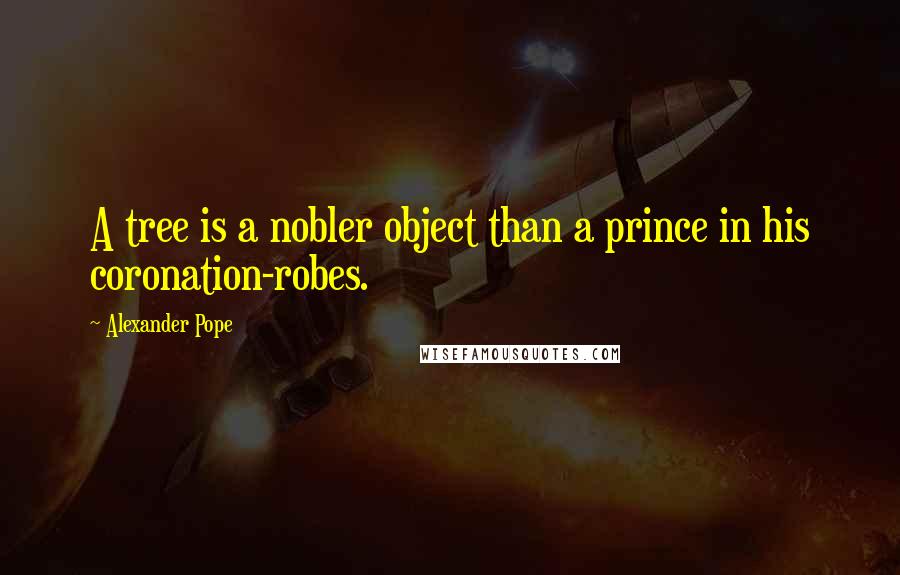 Alexander Pope Quotes: A tree is a nobler object than a prince in his coronation-robes.