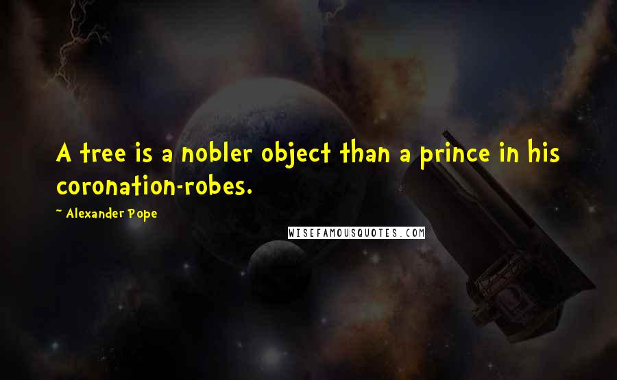 Alexander Pope Quotes: A tree is a nobler object than a prince in his coronation-robes.