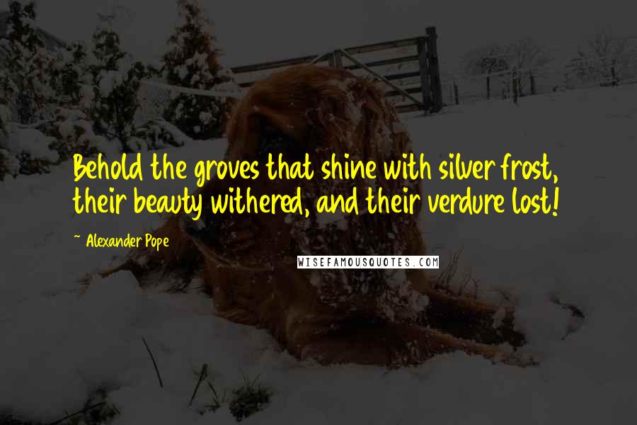 Alexander Pope Quotes: Behold the groves that shine with silver frost, their beauty withered, and their verdure lost!