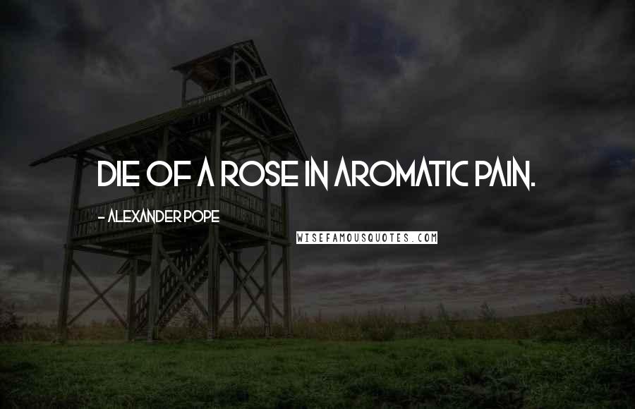 Alexander Pope Quotes: Die of a rose in aromatic pain.