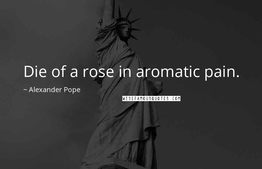 Alexander Pope Quotes: Die of a rose in aromatic pain.