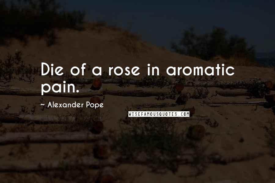 Alexander Pope Quotes: Die of a rose in aromatic pain.