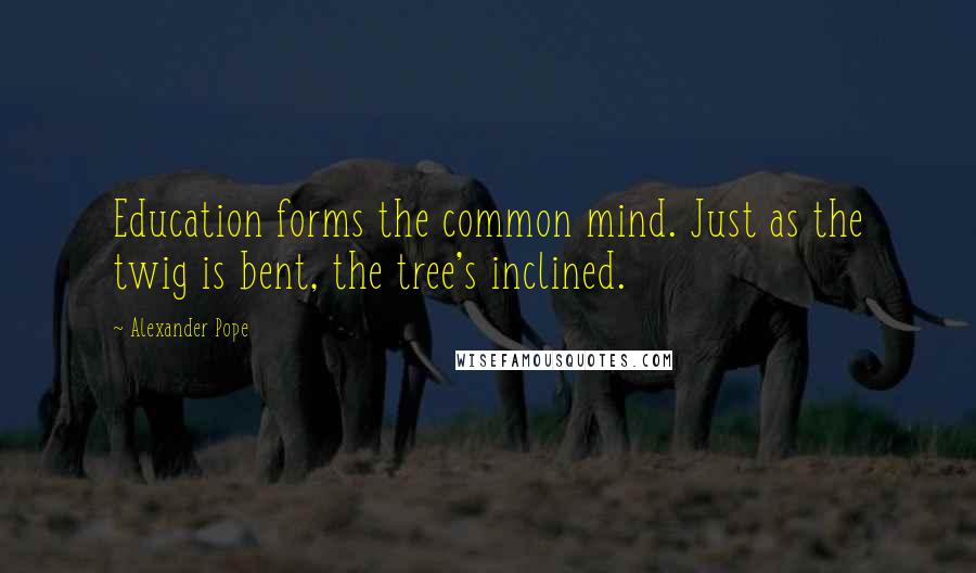 Alexander Pope Quotes: Education forms the common mind. Just as the twig is bent, the tree's inclined.