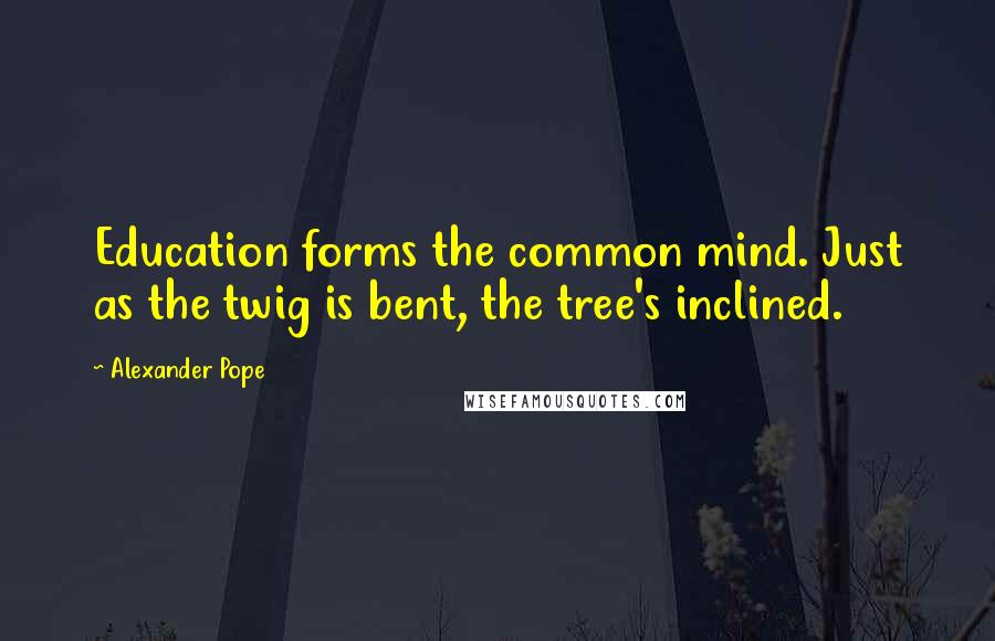 Alexander Pope Quotes: Education forms the common mind. Just as the twig is bent, the tree's inclined.