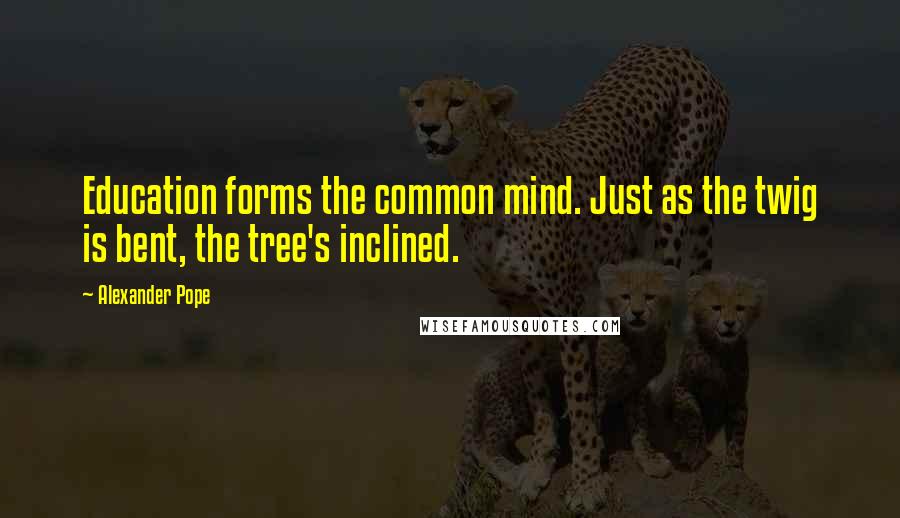 Alexander Pope Quotes: Education forms the common mind. Just as the twig is bent, the tree's inclined.