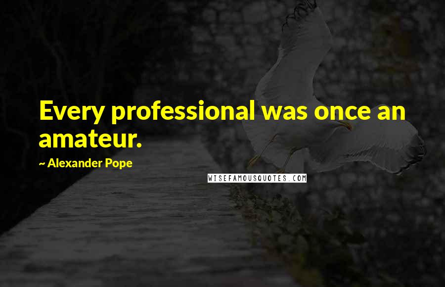 Alexander Pope Quotes: Every professional was once an amateur.