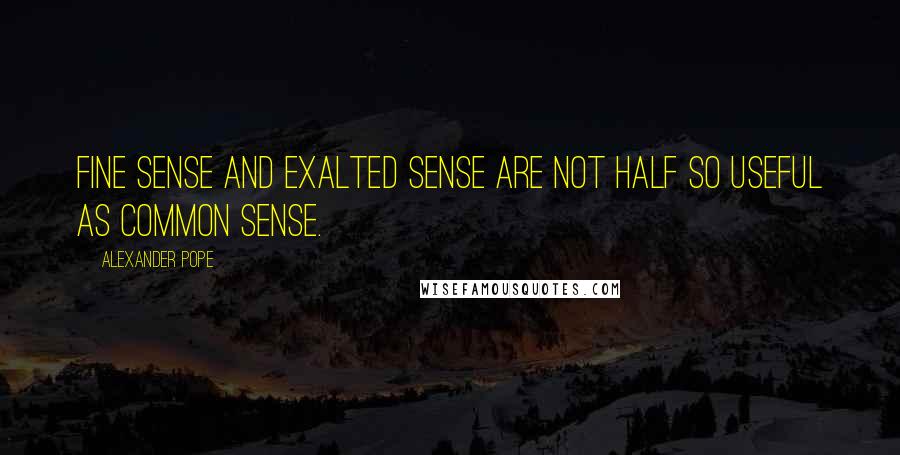 Alexander Pope Quotes: Fine sense and exalted sense are not half so useful as common sense.