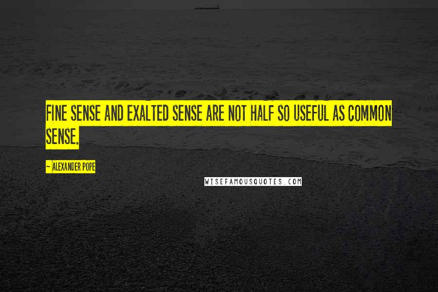 Alexander Pope Quotes: Fine sense and exalted sense are not half so useful as common sense.
